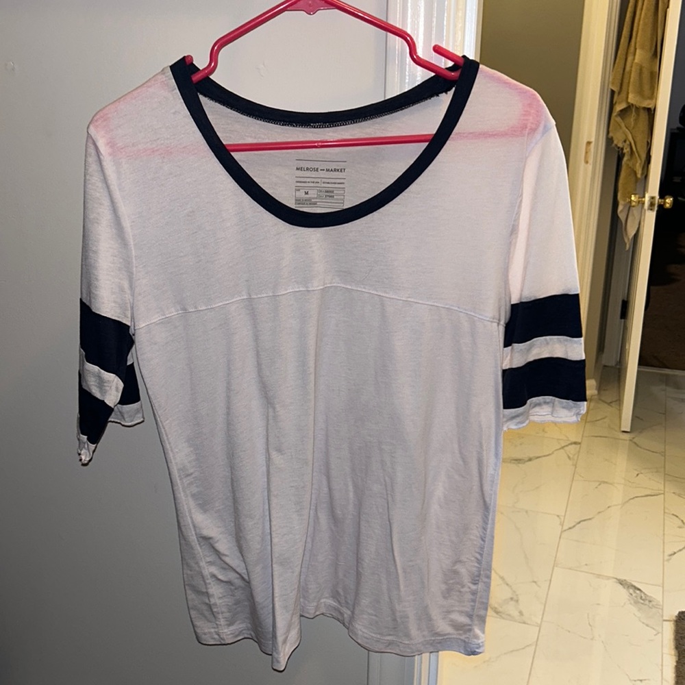 White Tee with Navy details